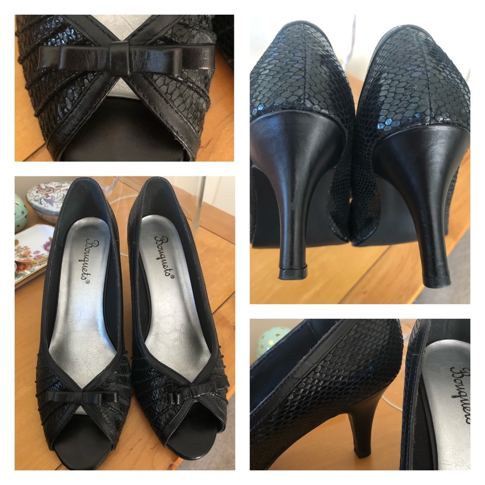 Vintage peep toe heels